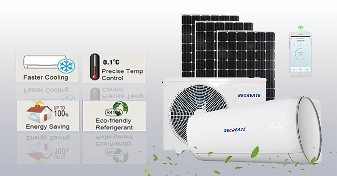 12000 Btu/1 Ton/1.5 Hp Plug And Play Solar Air Conditioner for Tiny Home