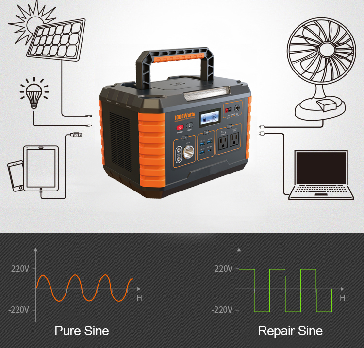 1000w 220v with Ac Input Portable Backup Station for The Home