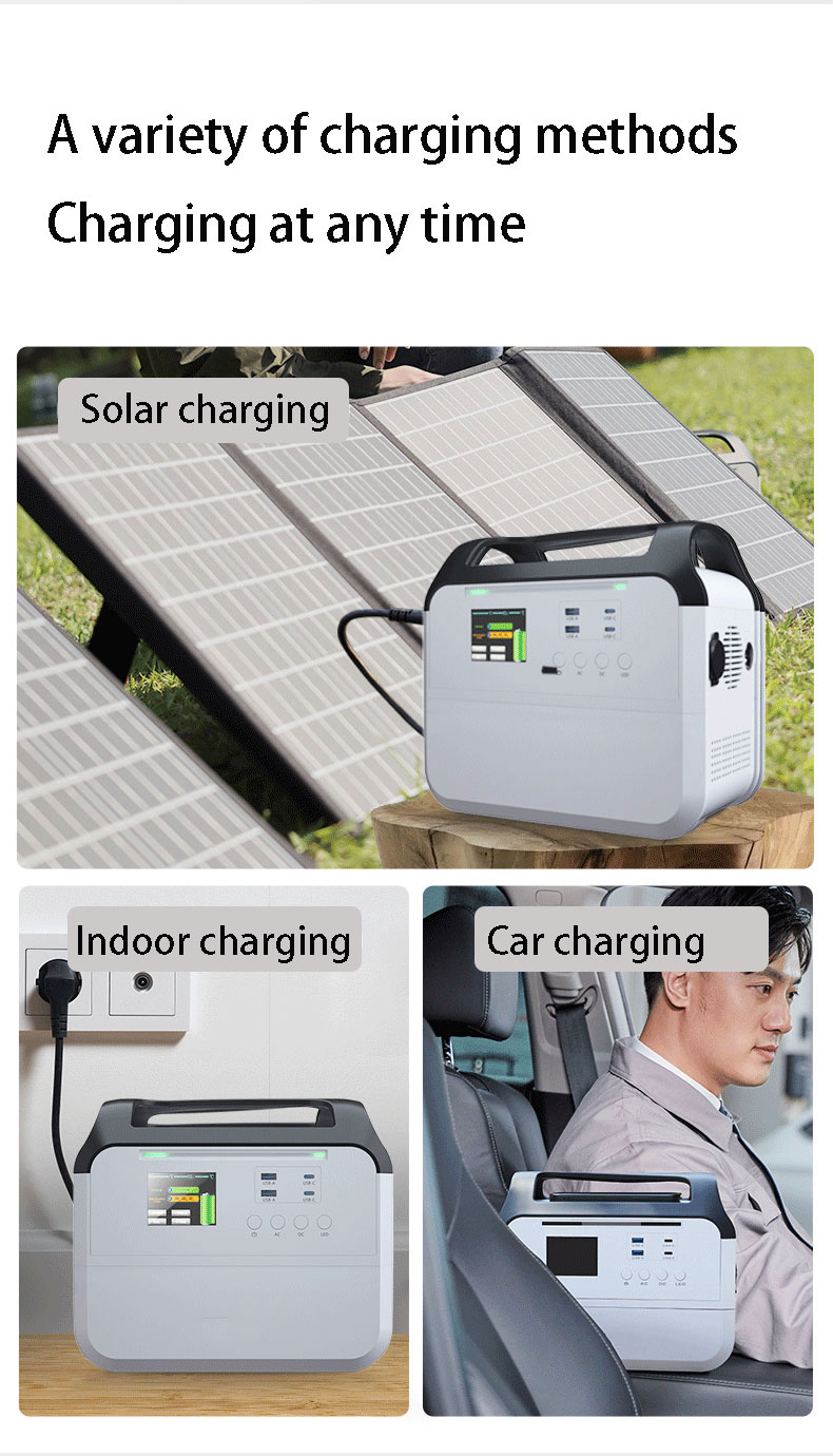 Removable Lifepo4 Lithium Battery 1000w 800w Solar Portable Power Station Fast Charging Outdoor Camping