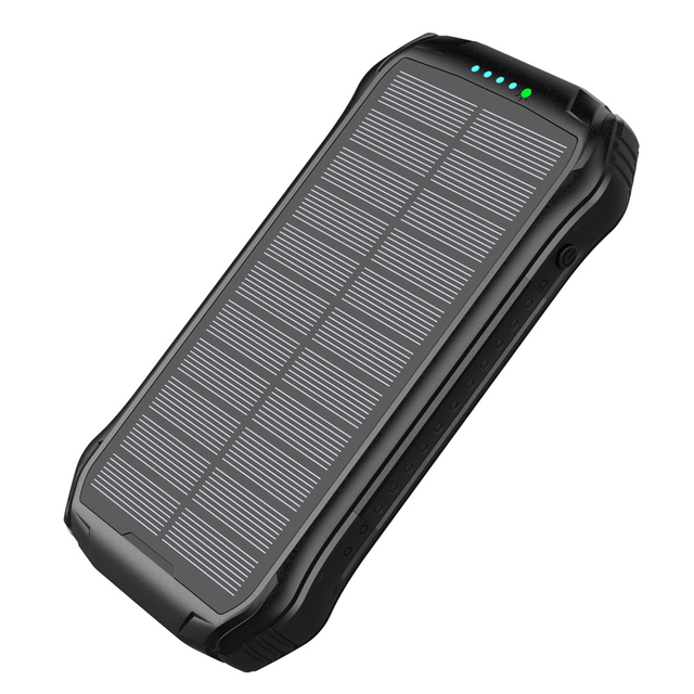 Portable Waterproof External Battery With All Side Flashlight Solar Charger 16000mah Solar Power Bank Phone Charger