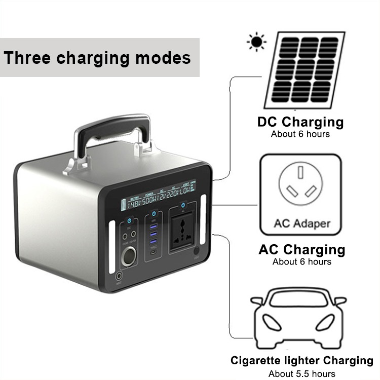 500w 110v High Capacity Portable Power Station for Car Trips