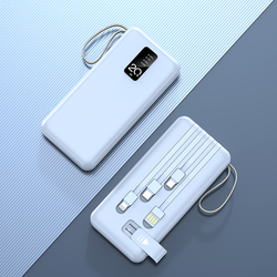 Factory Wholesale Comes With Mobile Phone Holder 2usb Output 1 To 4 Output Charging Cable 20000 Mah Power Banks
