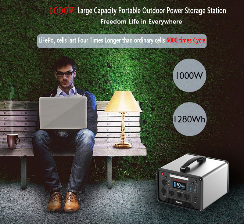 Dual Ac Outlet Dc Ports 4 Usb Outputs Portable Power Station 1000w